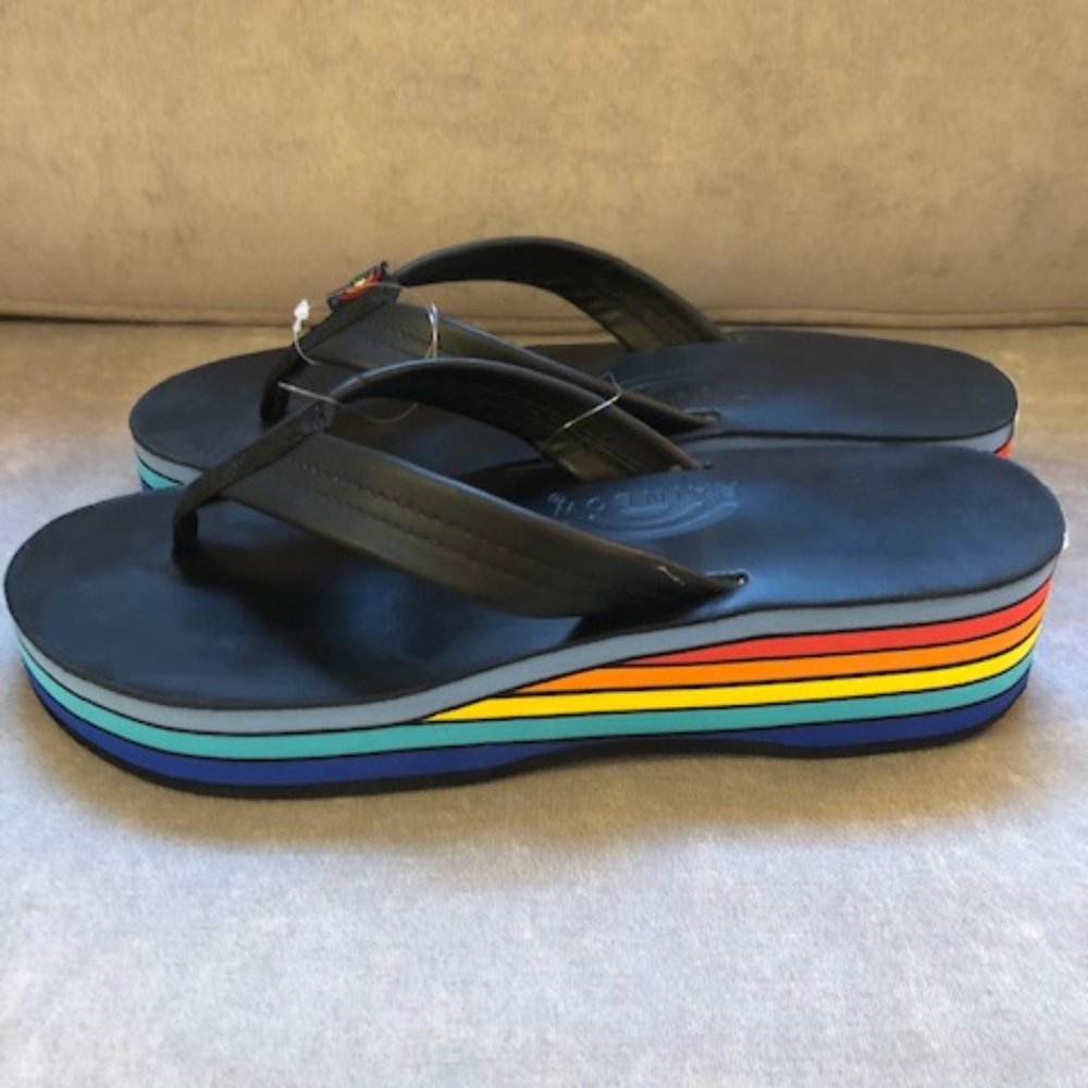 Rainbow Wedge Sandals - NIB!